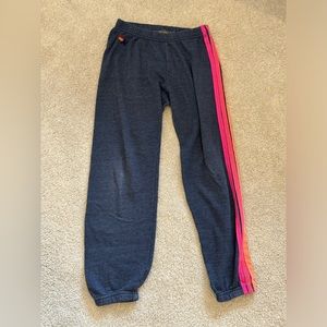 Aviator nation neon 5 stripe sweatpants - navy